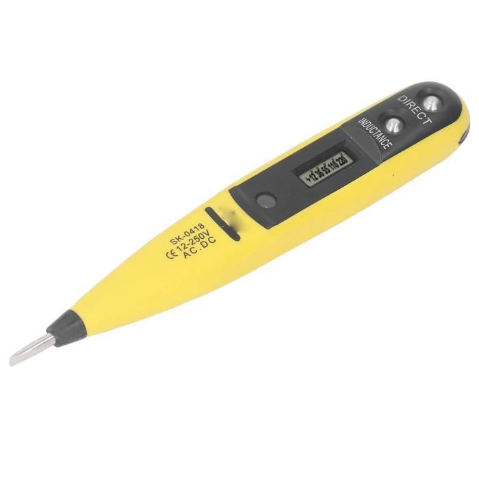 VBESTLIFE stylo testeur électrique Stylo Détecteur de Tension AC DC 12-250  V, Affichage Numérique, Testeur de auto continuite