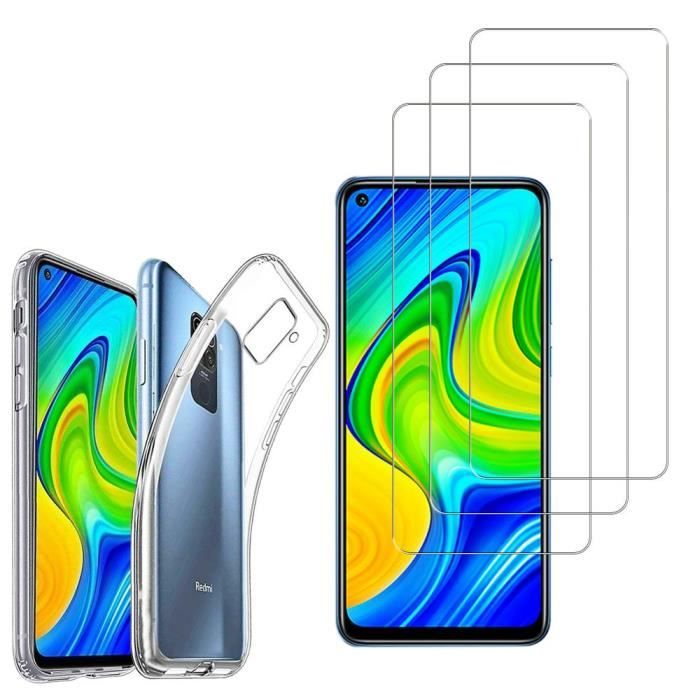 Coque Silicone Transparente Pour Xiaomi Redmi 9 + 2 Verres Trempés - Anti-choc
