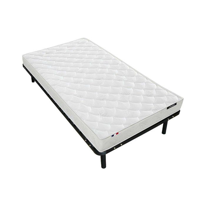 Ensemble 90 x 190 cm cadre à lattes + matelas mousse ép.15cm - ZEUS de YSMÉE