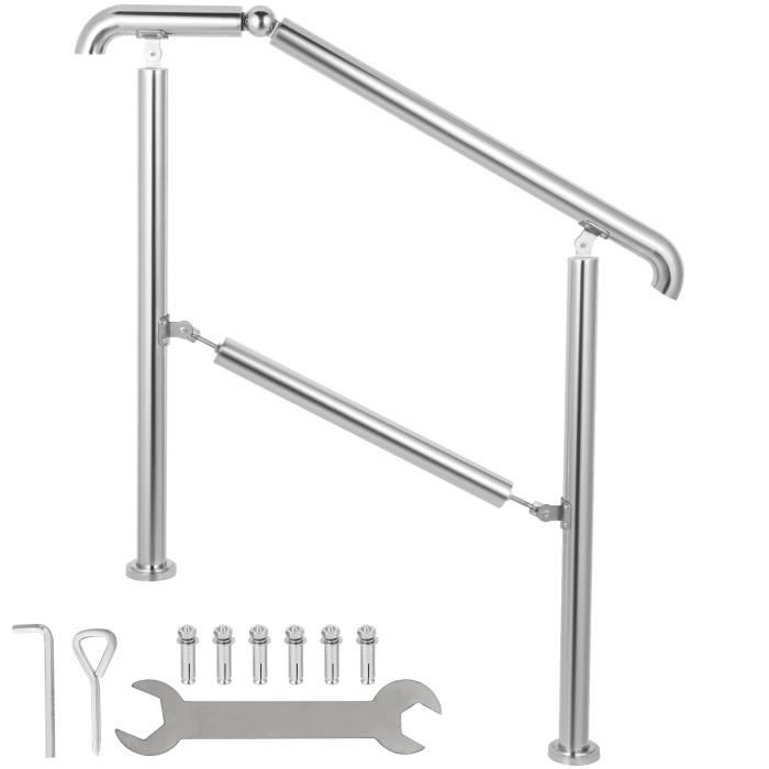 Rampe Escalier Acier Inox VEVOR Rampe Escalier Extérieur Réglable 4