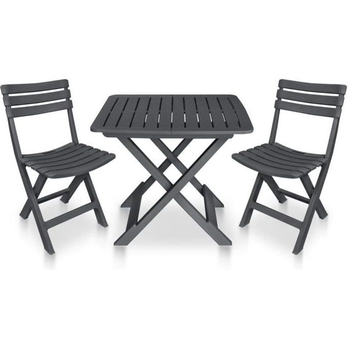 vidaXL Mobilier de bistro pliable 3 pcs Plastique