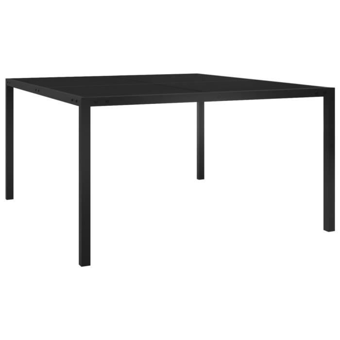 vidaXL Table de jardin 130x130x72 cm Acier et verre