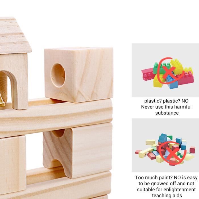 Hztyyier Ensemble De Pistes En Bois – Construction DIY – Hêtre Durable – 10/14/20 Pièces – Cadeau Enfant 3+