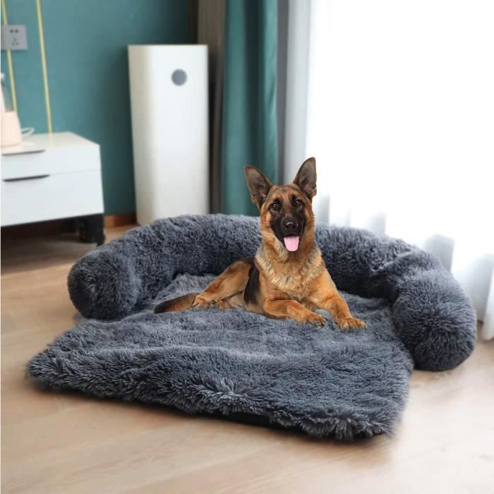 Housse de canapé en peluche douce pour chien, tapis de canapé pour chien,  tapis de protection pour meubles,Gris foncé,105*95*20cm - Cdiscount