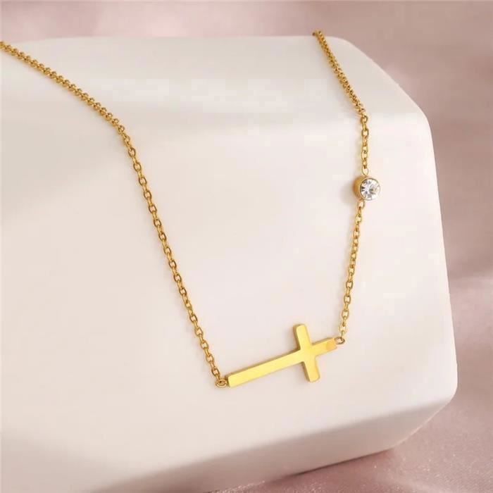 Set De 2-3 Colliers Femme En Or – Acier Inoxydable, Réglables – Avec Boîte à Bijoux – Cadeau élégant