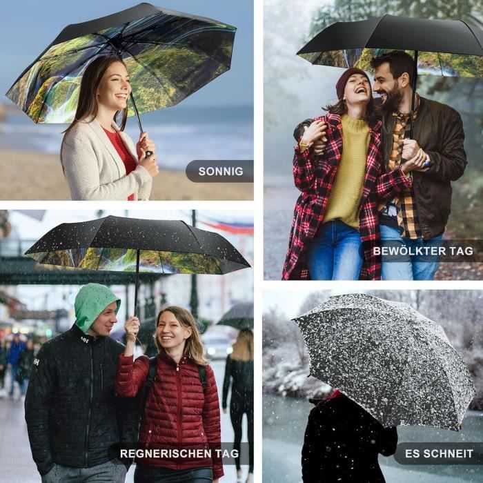 BEKKLPOU Parapluie Pliant, Petit, Anti-UV, Mini De Poche Léger Et Portable, Adapté Aux Jours Ensoleillés Et Pluvieux (Beige Abricot Phénix