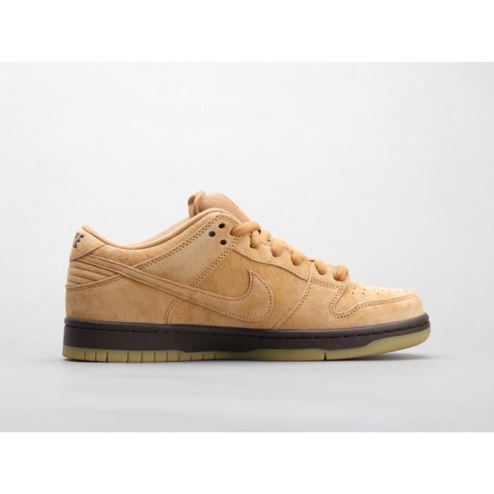 Chaussures Nike SB Dunk Low Pro Homme Cuir Lacets Brun et Blanc Achat Vente Chaussures Nike SB Dunk Low Pro Homme Cuir Lacets Brun et Blanc Cdiscount