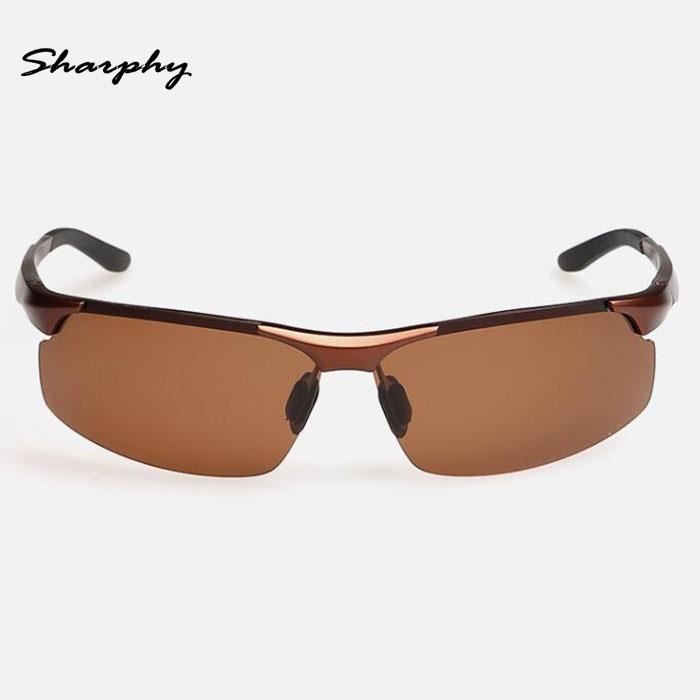Lunettes De Soleil Homme Monture Marron Verres Verre - Style Classique, Neuf Sans étiquette