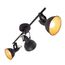 Briloner Leuchten Lampe plafonnier avec 2 spots pivotants et orientables dans un design rétro vintage Douilles E14 – Coloris noir & or mat 40w max 