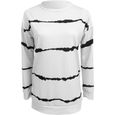 Sweat Femme Pull Col Rond Ray Sweat-Shirt Pull Patchwork Casual Haut Sweat sans Capuche Chic Et Dcontracte blanc-2