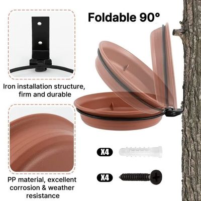 Nichoir Et Mangeoire- Mangeoire Oiseaux à Suspendre Avec Bain [Lot De 2 Gris 81225511