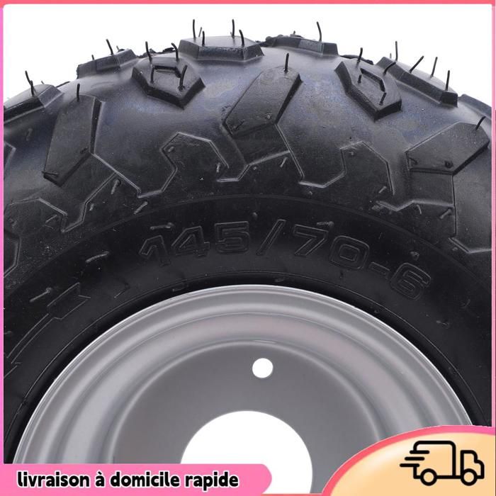 Pneus Vtt Sans Chambre à Air Pneu Tubeless 145/70-6 Avec Jante Pour Go-Kart, Quad Ou Petit VTT - Universel, En Caoutchouc Renforcé Pneus Vtt Sans Chambre à Air Pneu Tubeless 145/70-6 Avec Jante Pour Go-Kart, Quad Ou Petit VTT - Universel, En Caoutchouc Renforcé