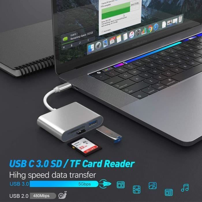Lecteur de carte SD USB C pour Android et PC adaptateur - Temu France
