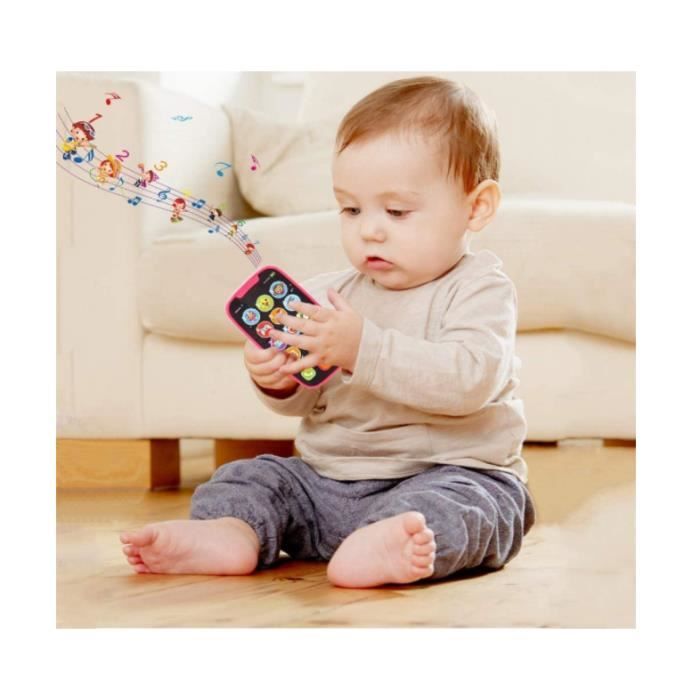 Bébé Jouet Téléphone, 1-6 Ans Enfants LED Musique Apprentissage Éducation  Mobile Jouets pour Enfants Jouant Filles Garçons Faux Téléphones Toddler