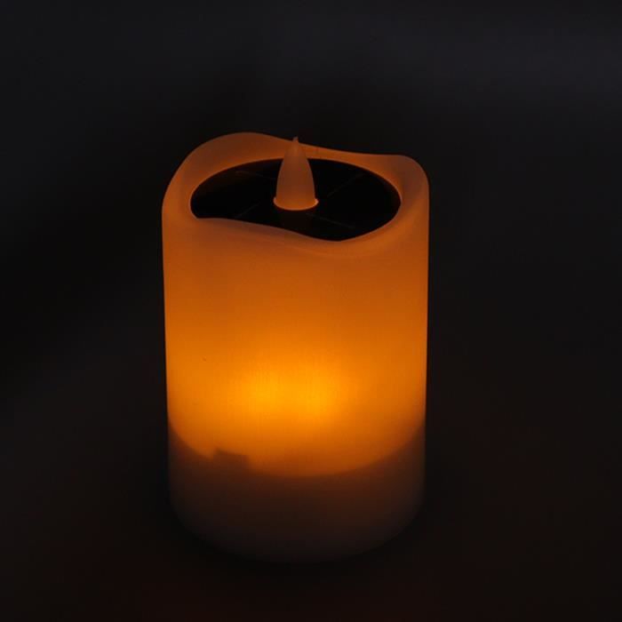 4pcs LED bougie solaire imperméable à l'eau jaune scintillement sans flamme  à énergie pour LAMPADAIRE DE JARDIN - LAMPE DE JARDIN - Cdiscount Maison