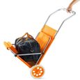 Casaria Chaise longue "Crête" de plage Orange transat pliable chariot de transport avec pare soleil réglable camping-3