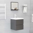 7770NEW FR® Elégant Miroir de salle de bain Contemporain,Miroir mural Moderne Pour salle de bain Salon Chambre Gris brillant 40x10,5-3