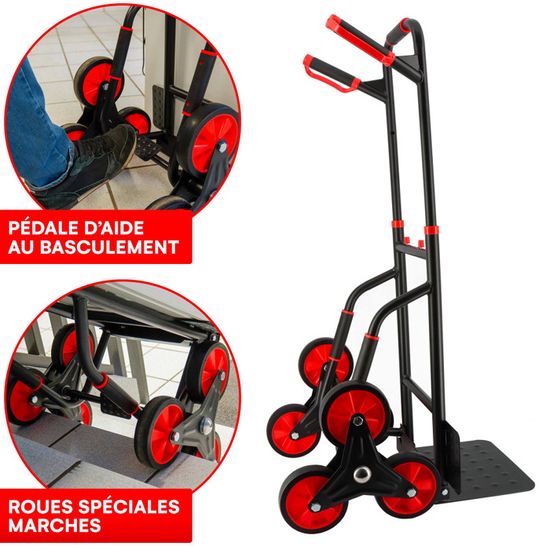 Chariot de courses Treppensteiger 'Neef' pliable noir