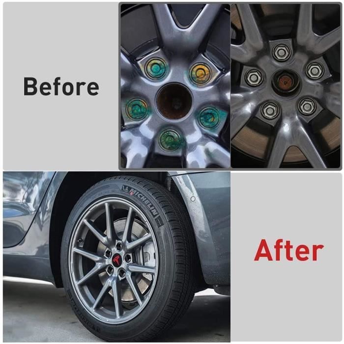 Cache-Moyeu Pour Tesla Model 3 56mm,Facile à Installer