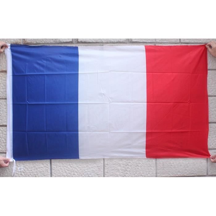Drapeau France 240x150cm - Polyester Résistant Œillets Métal - 8x5 Pieds