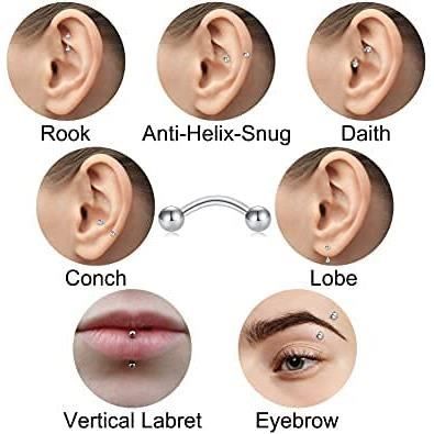 Kit Piercing 13 Pièces Acier Chirurgical - Studs Pour Tragus, Nez, Lèvre | Hypoallergénique, Plaqué Or/argent | Tailles 16G/18G/20G - 6