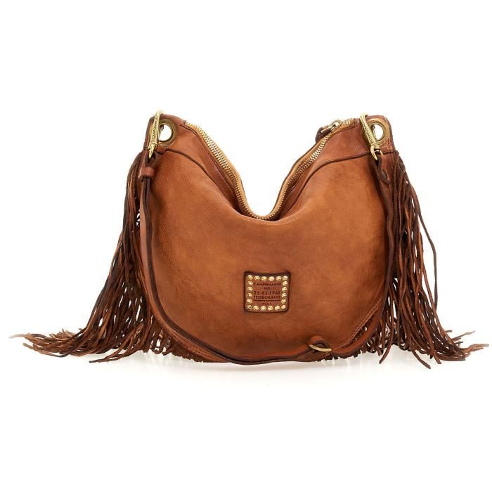 Sac Campomaggi En Cuir Italien – Bandoulière Réglable, Noir Vieilli