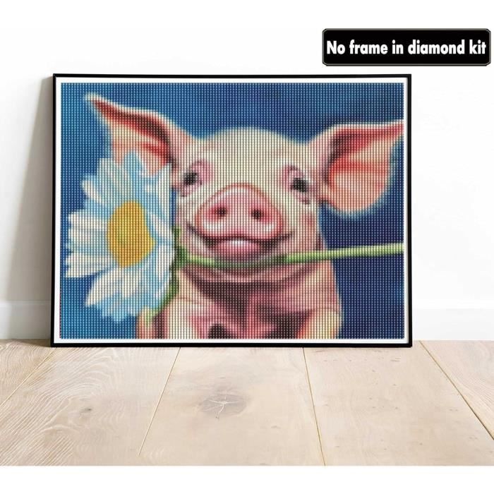 Kit Peinture Diamant 5D - Cochon Motif Animal - 30x40 Cm - Loisir Créatif Et Décoration