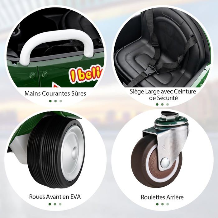 COSTWAY 24V Voiture Électrique Avec Benne Et Télécommande – Buggy Pour Enfants 3-8 Ans, Musique, LED, Démarrage Progressif, Bleu Marine