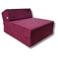 Matelas de jeunesse lit fauteuil futon pliable pliant - NATALIA SPZOO - violet - Mousse - Ferme - 1 place-0