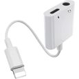 [2 en 1]Adaptateur Casque pour iPhone 12 [Certifié Apple MFi] Lightning vers 3,5 mm Jack Aux Convertisseur de câble Audio-0