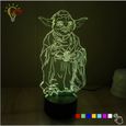 3D Lampe Luminaria LED Nuit Éclairage Maître Yoda Jedi Changement de couleur Lava Lampe de Table Veilleuse pour Garçons Enfant Meill-0