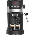 Machine à café expresso et cappuccino 1100 Watt, 15 bars, noire, avec deux filtres pour café moulu-0