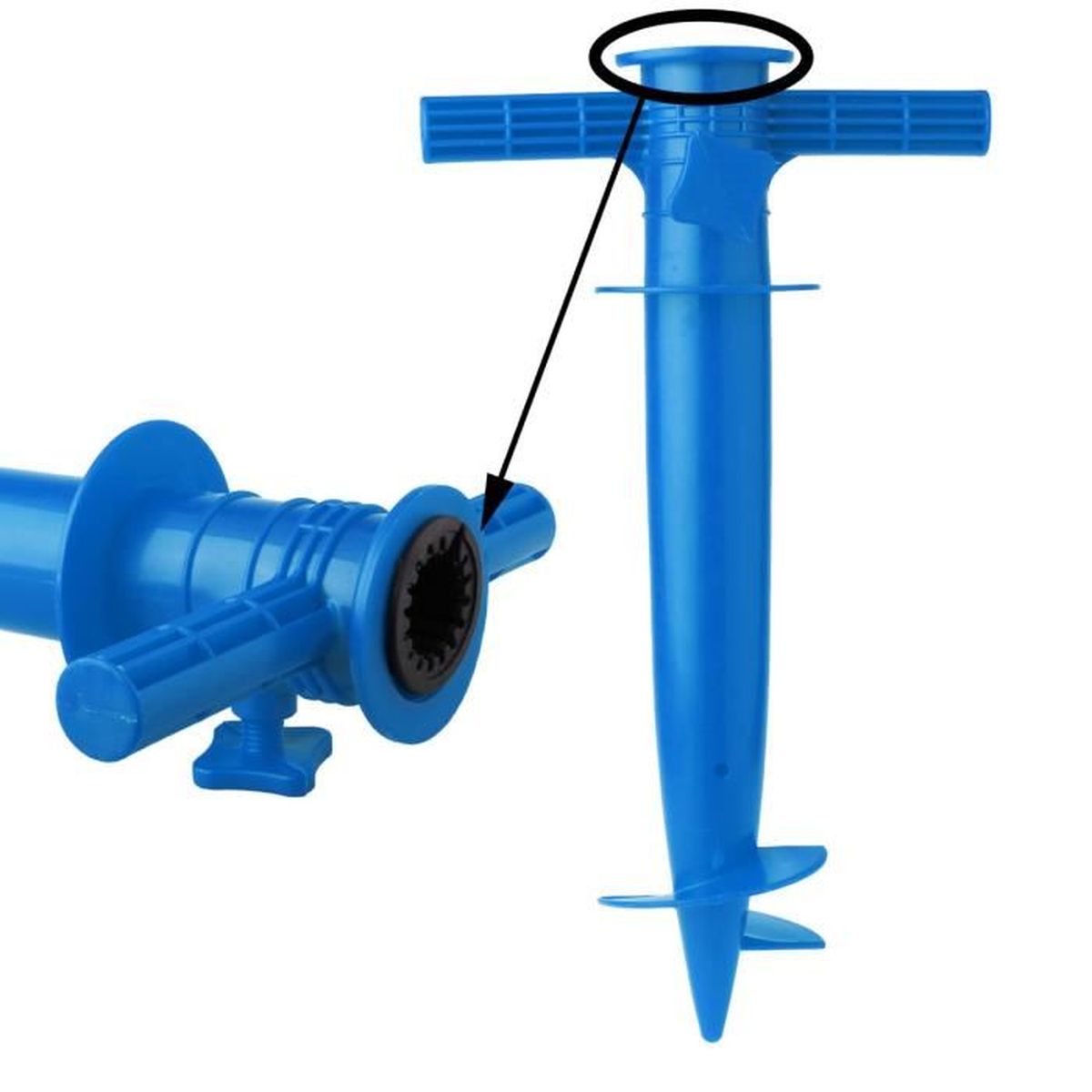 Pique support parapluie avec vis de serrage en m/étal