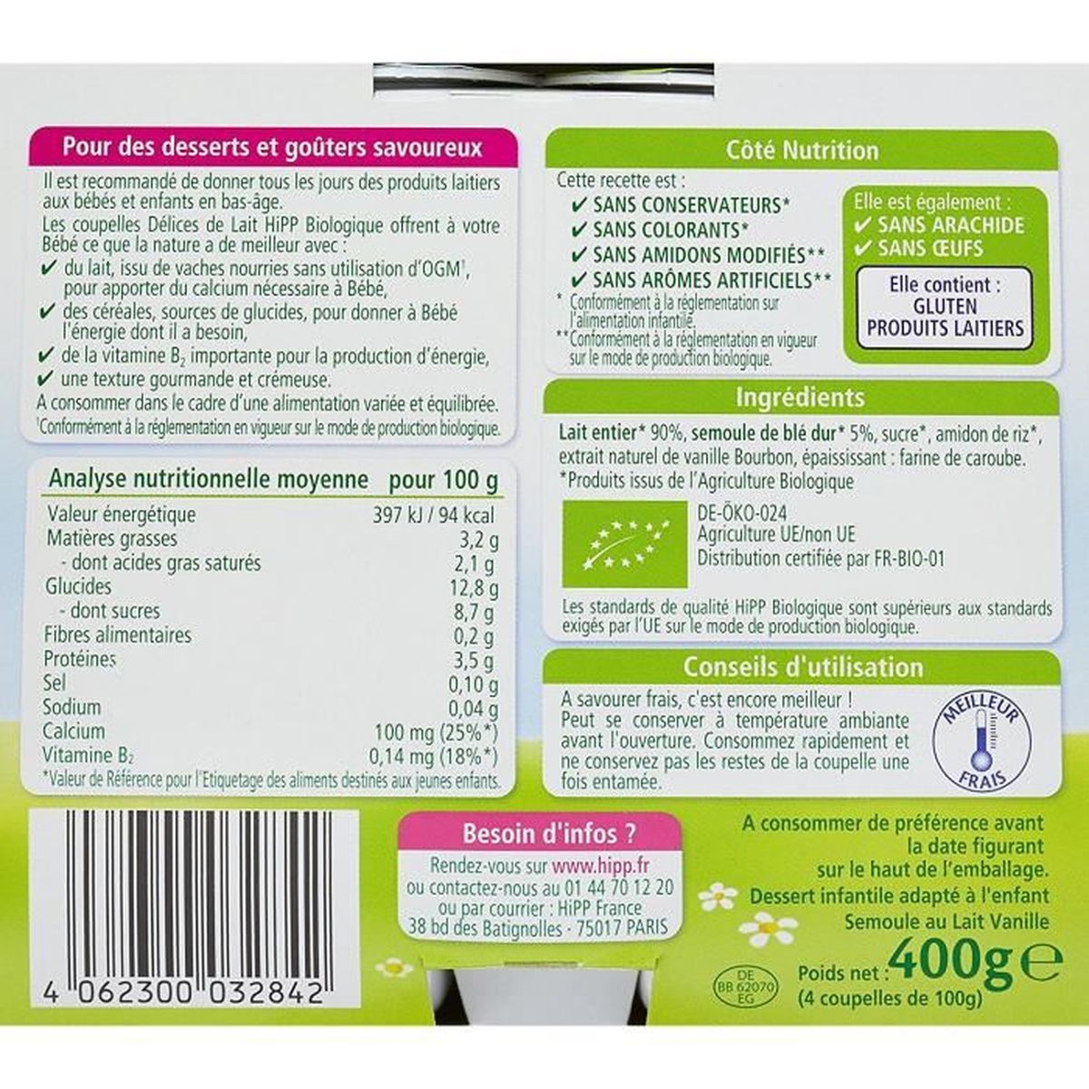 Hipp Biologique Delices De Lait Semoule Au Lait Vanille Fromage Blanc Nature Sucre Creme Dessert Cacao Des 6 Mois 24 Coupelles De Cdiscount Au Quotidien Hipp Biologique Delices De Lait Semoule Au Lait Vanille Fromage Blanc Nature Sucre Creme Dessert Cacao Des 6 Mois 24 Coupelles De Cdiscount Au Quotidien