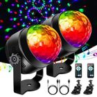 LUNSY Boule disco Lampe disco LED rotative à 360° avec activation musicale et télécommande, lot de 2-Jeux de lumiere
