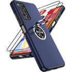 Coque pour Xiaomi Redmi Note 11 Pro 4G/5G Anneau Support + 2 Protections, Camera Anti-Rayures, LeYi Antichoc Renforcés Housse-Bleu