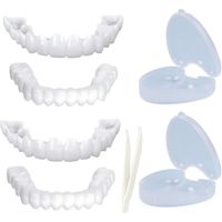  1 Paires Facette Prothese Dentaire Cosmétique, Réutilisable Placages Fausses Dents Haut et Bas Temporaires pour Hommes Femmes