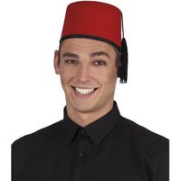 Chapeau Fez feutrine adulte - Rouge - Accessoire de déguisement - Mixte - Intérieur