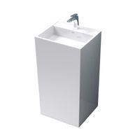 Mai & Mai Lave main évier vasque 42x50x90cm en résine de synthèse blanc rectangulaire lavabo avec trop-plein à poser au sol Col34
