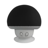 Mini enceinte haut parleur audio bluetooth Champignon couleur noir avec ventouse, sans fil