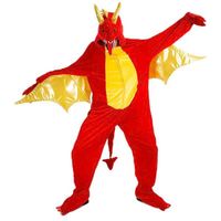 Déguisement Dragon Rouge en Peluche Luxe CHAKS - Adulte - Intérieur - Qualité Supérieure