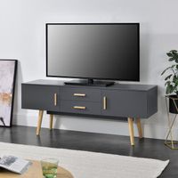 Meuble TV - EN.CASA - Alavus - Gris Foncé - Contemporain - Design - Porte(s) et tiroir(s)