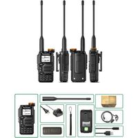 Talkie walkie professionnel QUANSHENG UV-K5 Radio avec 200 canaux CTCSS/DCS et écouteur - Noir