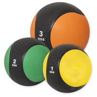 Lot de 3 médecine balls - GORILLA SPORTS - 1kg, 2kg et 3kg - Caoutchouc - Fitness