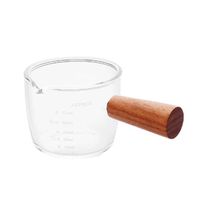 Tasse à mesurer en verre résistant à la chaleur Poignée en bois Tasses à Bec unique