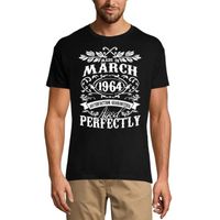 Homme Tee-Shirt Fabriqué En Mars 1964 A Parfaitement Vieilli – Made In March 1964 Aged Perfectly – 59 Ans T-Shirt Cadeau 59e