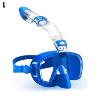 Masque de Plongée demi - visage Masque - 180° Panoramique Masque de plongée -Socle amovible pour caméra de sport - Bleu ciel - L