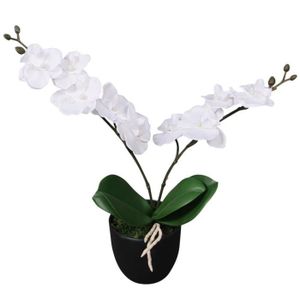 FLEUR ARTIFICIELLE Plante artificielle avec pot Orchidée 30 cm Blanc