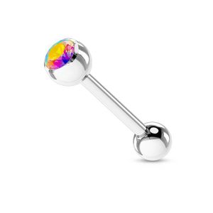 Piercing Langue Barbell Or TREVIS - Acier Chirurgical 316L - Longueur 16mm