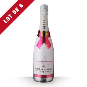 CHAMPAGNE Lot de 6 - Champagne Moët et Chandon Ice Impérial Rosé Demi-Sec 75cl